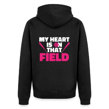 Baseball Mom Baseball Mom - Unisex Premium Organic Zip Hoodie - black - Back - Nico (187cm)