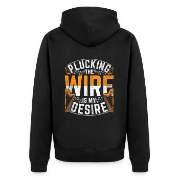 Harfenist Harfenistin Harfenspielerin Harfe - Unisex Premium Bio Zip Hoodie - Schwarz - Hinten - Nico (187cm)