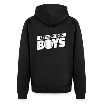 Baseball Baseball Mama Lets Do This Boys - Unisex Premium Organic Zip Hoodie - black - Back - Nico (187cm)