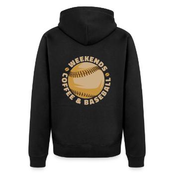 Baseball Baseball Mama - Unisex Premium Bio Zip Hoodie - Schwarz - Hinten - Nico (187cm)
