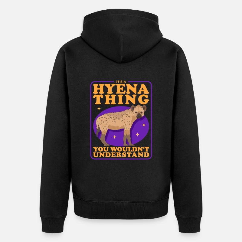 Hyäne Tüpfelhyäne Hyänen Geschenk - Unisex Premium Bio Zip Hoodie - Schwarz