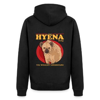 Hyena, Hyena, Spotted Hyena, Gift - Unisex Premium Organic Zip Hoodie - black - Back - Nico (187cm)