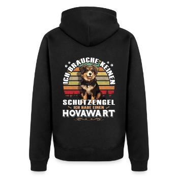 Hovawart besitzer Bauernhund Reinrassig Hovawart - Unisex Premium Bio Zip Hoodie - Schwarz - Hinten - Nico (187cm)