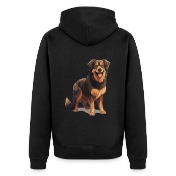 Hovawart propriétaire chien fermier Pure race - Veste à capuche bio Premium Unisexe - noir - Dos - Nico (187cm)