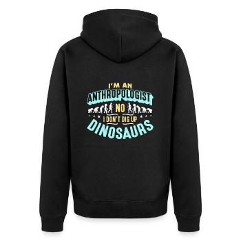 Je suis anthropologue Non, je ne creuse pas l’ethnographie - Veste à capuche bio Premium Unisexe - noir - Dos - Nico (187cm)
