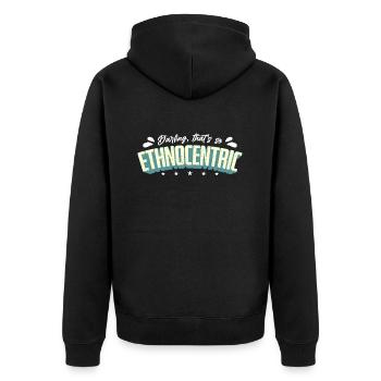 Anthropology Darling That's So Ethnography Ancient - Unisex Premium Bio Zip Hoodie - Schwarz - Hinten - Nico (187cm)