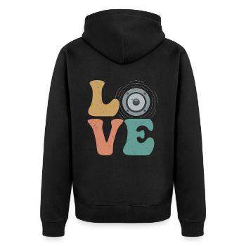 Ingénieur du son de l’église Technicien audio LOVE - Veste à capuche bio Premium Unisexe - noir - Dos - Nico (187cm)