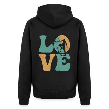 Grimpeur grimpeur de bloc LOVE - Veste à capuche bio Premium Unisexe - noir - Dos - Nico (187cm)