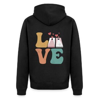 Cornhole Team Player LOVE - Unisex Premium Organic Zip Hoodie - black - Back - Nico (187cm)