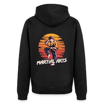 Action d’arts martiaux - Force et habileté - Veste à capuche bio Premium Unisexe - noir - Dos - Nico (187cm)