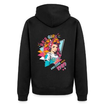 80s Born 1989 Birthday Design Women - Unisex Premium Organic Zip Hoodie - black - Back - Nico (187cm)