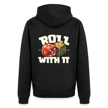 Backgammon Player Strategy Board Game Dice Game - Unisex Premium Organic Zip Hoodie - black - Back - Nico (187cm)
