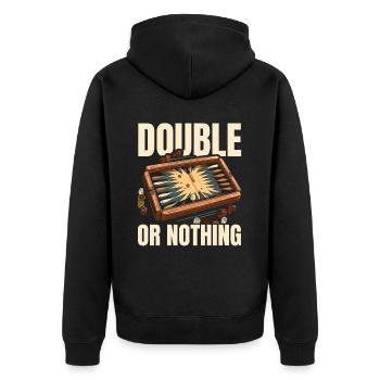 Backgammon Player Strategy Board Game Dice Game - Unisex Premium Organic Zip Hoodie - black - Back - Nico (187cm)