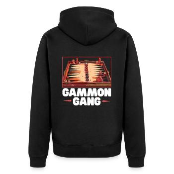 Backgammon Player Strategy Board Game Dice Game - Unisex Premium Organic Zip Hoodie - black - Back - Nico (187cm)