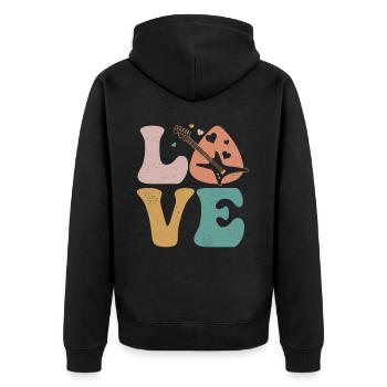 Electric Guitar Electronic Guitar LOVE - Unisex Premium Organic Zip Hoodie - black - Back - Nico (187cm)