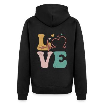 Echokardiographie-Techniker Echokardiograph - Unisex Premium Bio Zip Hoodie - Schwarz - Hinten - Nico (187cm)