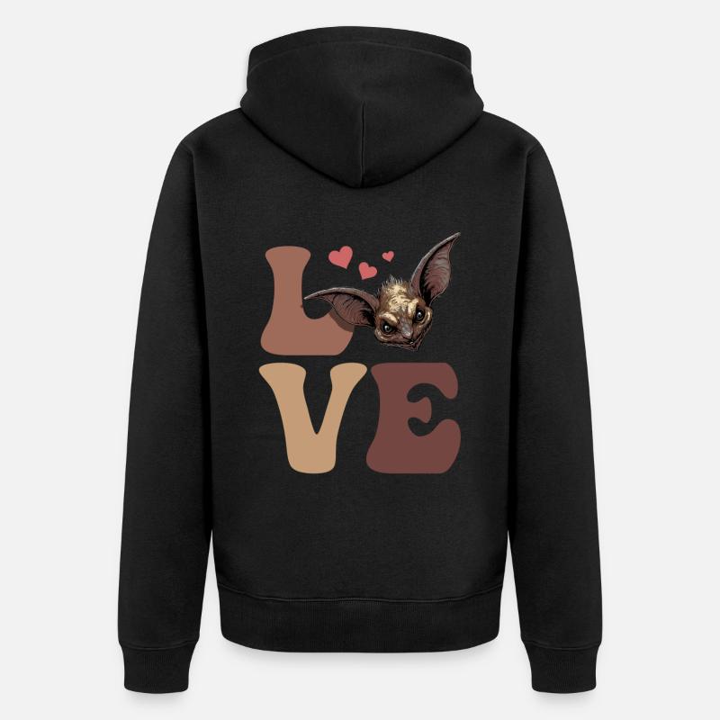 El Chupacabra Kryptide Kryptozoologie LIEBE - Unisex Premium Bio Zip Hoodie - Schwarz