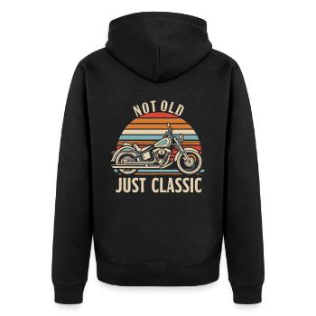 Classic Passion - Pour les motards intemporels - Veste à capuche bio Premium Unisexe - noir - Dos - Nico (187cm)
