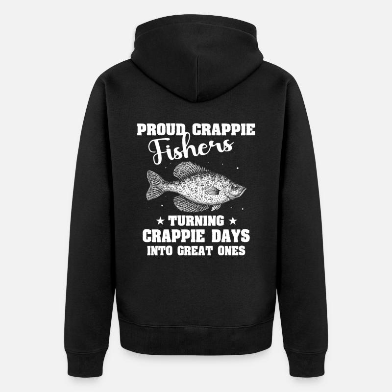 Poisson-lune Poisson Crappie - Veste à capuche bio Premium Unisexe - noir