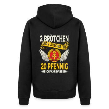 Ostblock Heimat DDR Ostdeutschland - Unisex Premium Bio Zip Hoodie - Schwarz - Hinten - Nico (187cm)