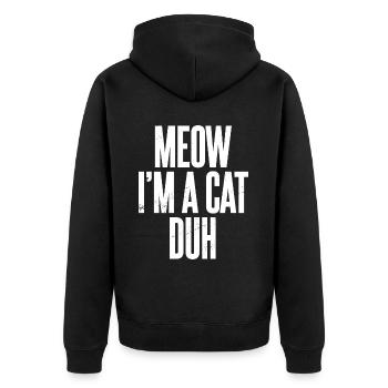 Meow I'm A Cat Duh Halloween Kostüm Katze - Unisex Premium Bio Zip Hoodie - Schwarz - Hinten - Nico (187cm)