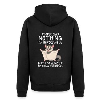 Sugar Glider Flying Squirrel - Unisex Premium Organic Zip Hoodie - black - Back - Nico (187cm)