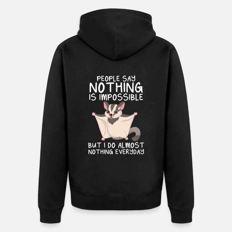 Sugar Glider Flughörnchen - Unisex Premium Bio Zip Hoodie - Schwarz