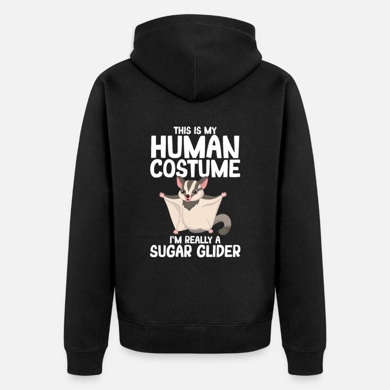 Sugar Glider Flughörnchen - Unisex Premium Bio Zip Hoodie - Schwarz