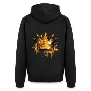 Symbole de la couronne Or - Veste à capuche bio Premium Unisexe - noir - Dos - Nico (187cm)
