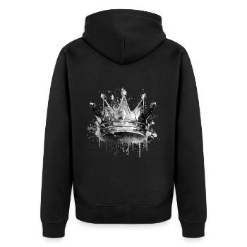 Symbole de la couronne - Veste à capuche bio Premium Unisexe - noir - Dos - Nico (187cm)