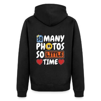 Scrapbooking So Many Photos So Little Papercraft - Unisex Premium Organic Zip Hoodie - black - Back - Nico (187cm)