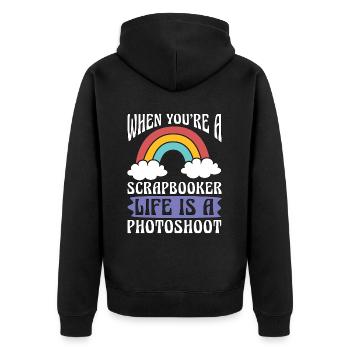 Scrapbooking When You're A Scrapbooker Life Crafts - Unisex Premium Organic Zip Hoodie - black - Back - Nico (187cm)