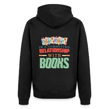 Bookworm Reading Librarian Librarian Librarian - Unisex Premium Organic Zip Hoodie - black - Back - Nico (187cm)