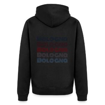Vintage Italy City - Retro Bologne - Veste à capuche bio Premium Unisexe - noir - Dos - Nico (187cm)