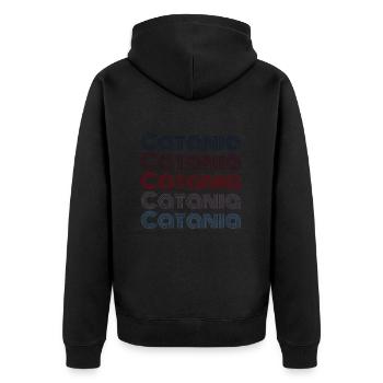 Vintage Italy City - Retro Catane - Veste à capuche bio Premium Unisexe - noir - Dos - Nico (187cm)