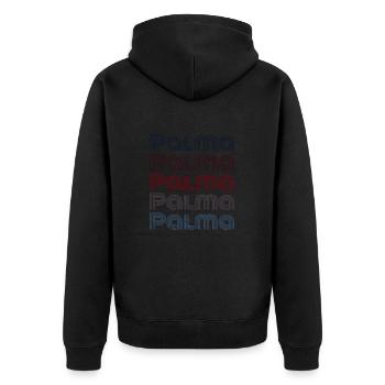Vintage Spain City - Retro Palma - Unisex Premium Organic Zip Hoodie - black - Back - Nico (187cm)