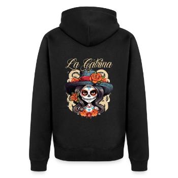 La Catrina Cool Dia De Los Muertos Design - Unisex Premium Organic Zip Hoodie - black - Back - Nico (187cm)