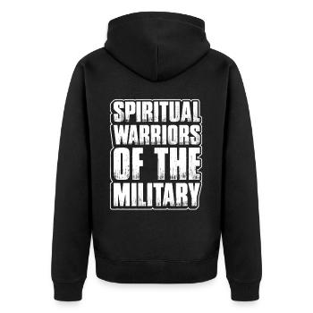 Geistliche Krieger Des Militärs, Kaplan - Unisex Premium Bio Zip Hoodie - Schwarz - Hinten - Nico (187cm)