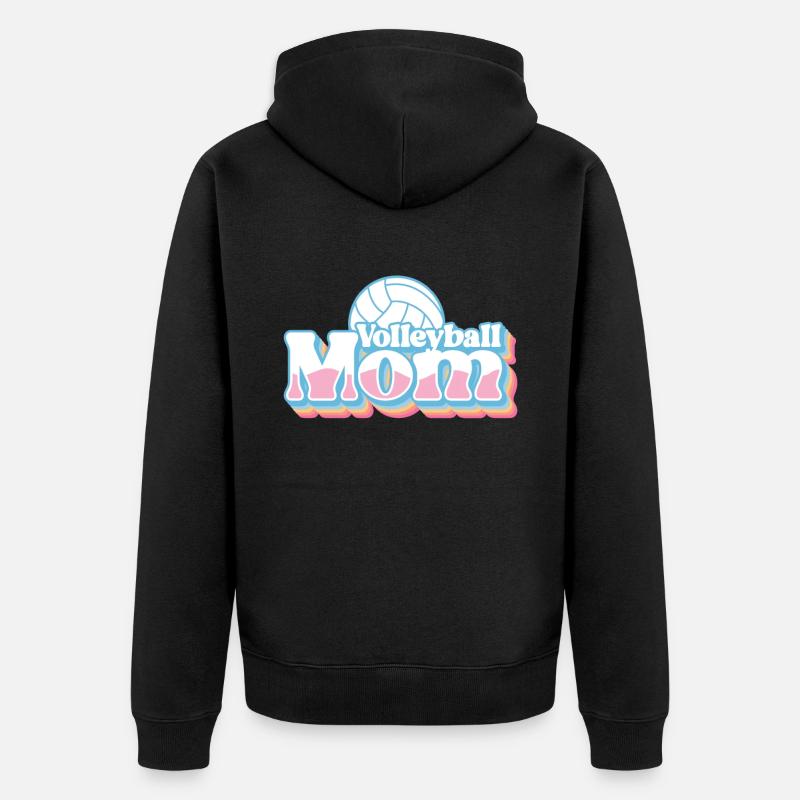 Volleyball Mutter Volleyball Mutter - Unisex Premium Bio Zip Hoodie - Schwarz