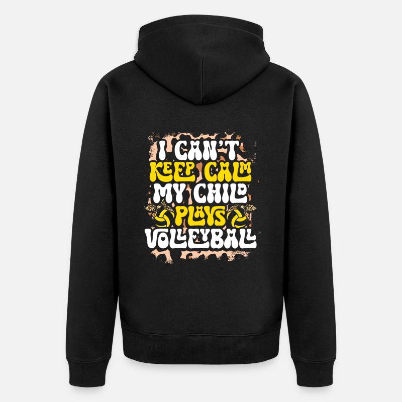 Volleyball Mutter Volleyball Mutter - Unisex Premium Bio Zip Hoodie - Schwarz