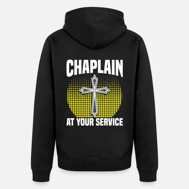 Pasteur à votre service, aumônier - Veste à capuche bio Premium Unisexe - noir