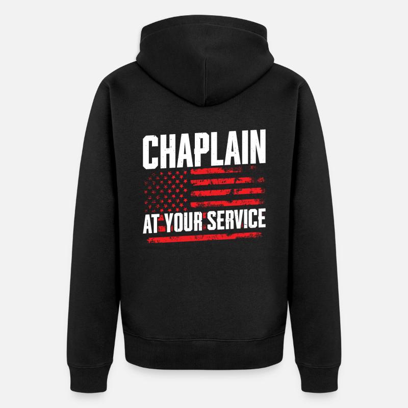 Pasteur à votre service, aumônier - Veste à capuche bio Premium Unisexe - noir