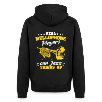 Mellophone Musician Mellophonist - Unisex Premium Organic Zip Hoodie - black - Back - Nico (187cm)