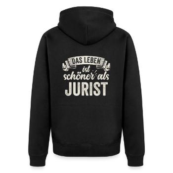 Lustige Jurist Recht Anwalt Gericht Gesetz Arbeit - Unisex Premium Bio Zip Hoodie - Schwarz - Hinten - Nico (187cm)