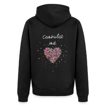 Cembalist mit Herz Cembalo Musiklehrer Musikschule - Unisex Premium Bio Zip Hoodie - Schwarz - Hinten - Nico (187cm)