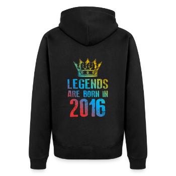2016 Légendes nées en - Veste à capuche bio Premium Unisexe - noir - Dos - Nico (187cm)