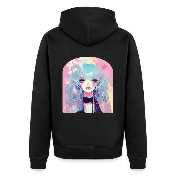 Pastel Goth Lover Kawaii Emo Soft Grunge Esthétique - Veste à capuche bio Premium Unisexe - noir - Dos - Nico (187cm)