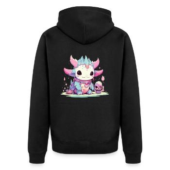 Pastel Goth Lover Soft Grunge Axolotl Esthétique - Veste à capuche bio Premium Unisexe - noir - Dos - Nico (187cm)