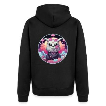 Pastel Goth Lover Emo Soft Grunge Llama Esthétique - Veste à capuche bio Premium Unisexe - noir - Dos - Nico (187cm)