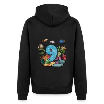 Aquarium Fish Gift - Unisex Premium Organic Zip Hoodie - black - Back - Nico (187cm)